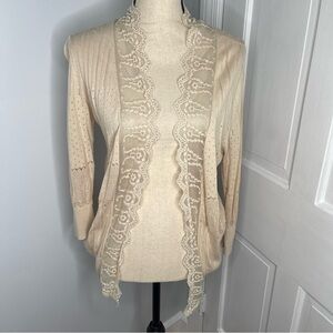 American Rag Lace Cream Cardigan